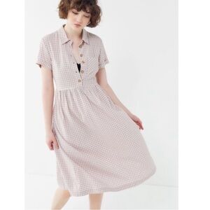 Urban Outfitters Gingham Midi Shirt Dress
